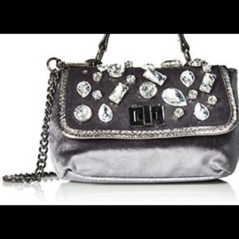 Steve Madden Grey Velvet Crossbody Bag - Picture 7 of 8